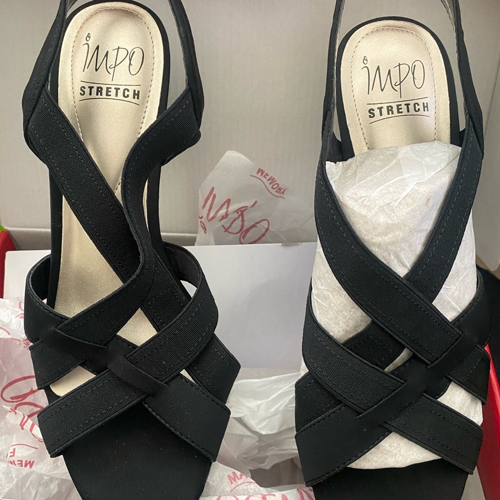 Impo Black Crisscross Heels